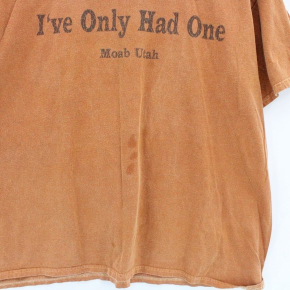 Vintage Moab Utah Shirt Mens Orange Faded In Dog Beers I've Only Had One 2XL - Picture 4 of 8